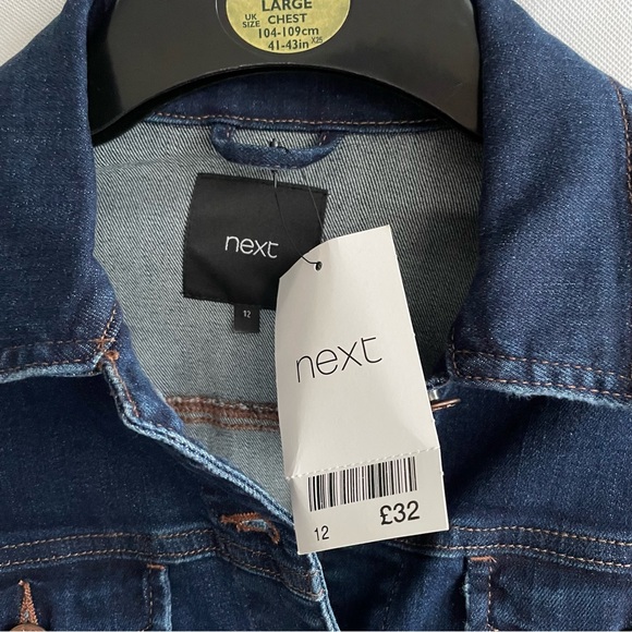 BNWT NEXT Indigo Blue Stretch Denim Jacket Size 12 - Picture 2 of 4